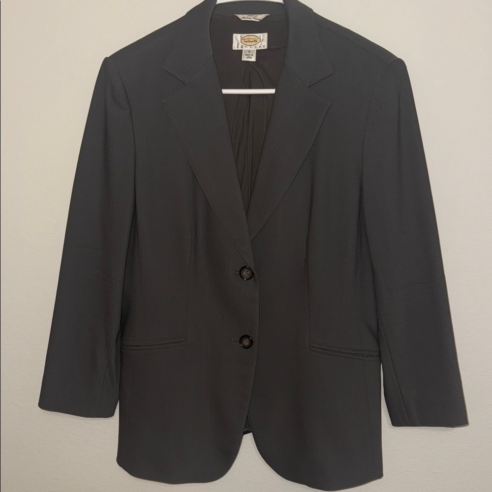 Talbots Women's Wool Gray Blazer - size 8P. M